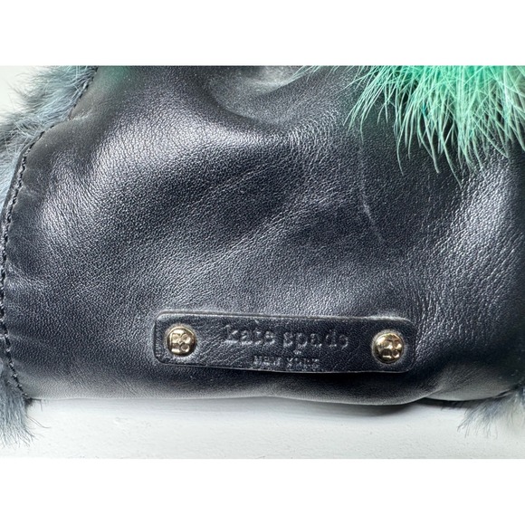 Kate Spade New York Fox Fur Trim Leather Drawstring Bucket Bag - Picture 4 of 14